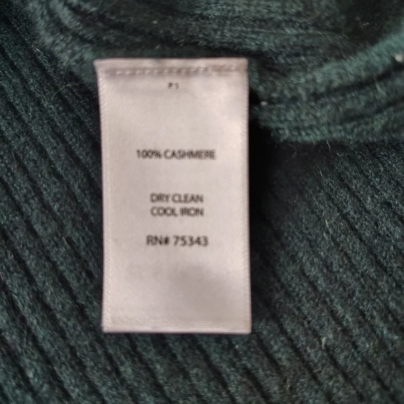 Tahari Pure Luxe Cashmere Tunic Top Dress Sweater Green XS - Picture 11 of 12